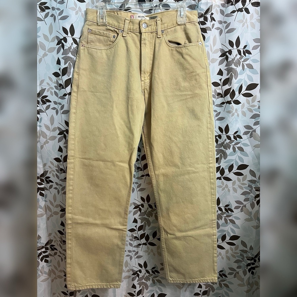 Vintage Levis 550 Jeans Mens 32 Relaxed Fit Y2K Straight Denim 2003 Beige Gold